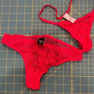Victoria's Secret Red Mesh Thongs red set